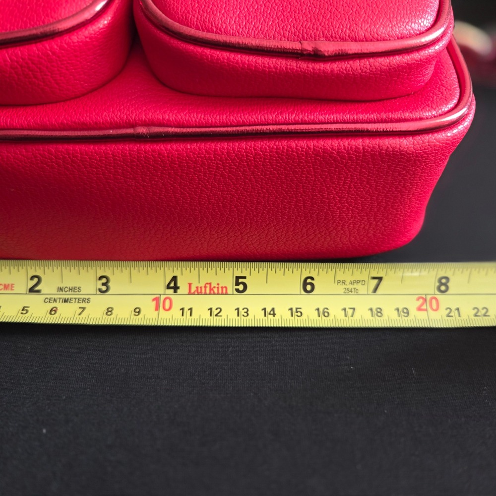 Michael Kors Jet Set Bright Red Leather Medium Pocket Crossbody Bag 35H3GTTC2L - Picture 7 of 9